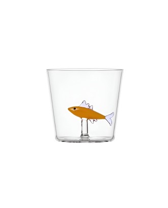 Pahar pentru apa, sardina chihlimbar, 8 cm, Marine Garden - designer Alessandra Baldereschi - ICHENDORF